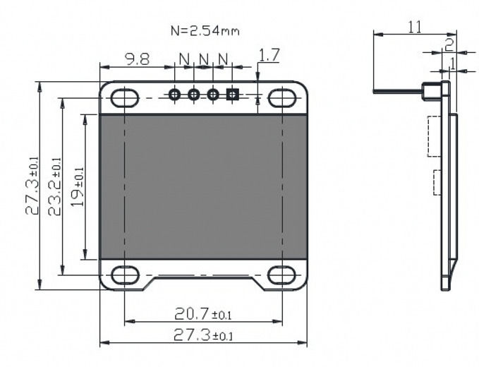 0.96" IIC I2C Serial 128x64 12864 Blue OLED LCD LED Display