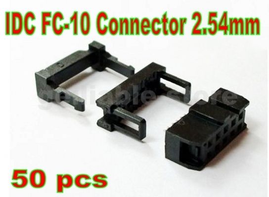 50 pcs FC-10 IDC 2.54 mm Connector Female Header 10 PIN 2x5 New - Click Image to Close