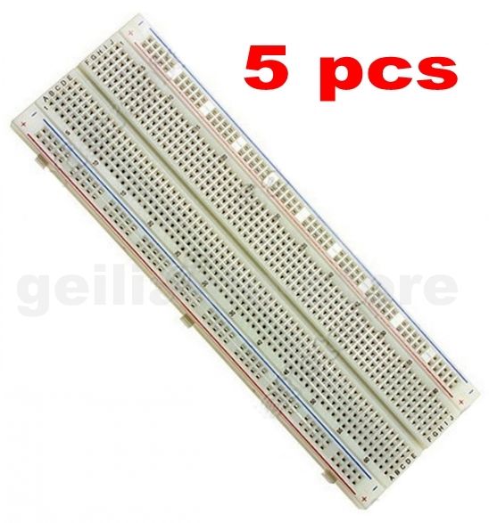 5 pcs Solderless Prototype Breadboard 830 Tie point MB 102