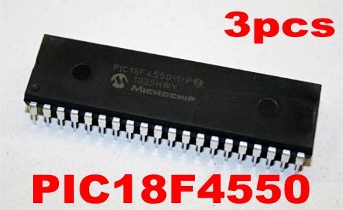 3 pcs Microchip IC Chips PIC PIC18F4550-I/P 18F4550 NEW