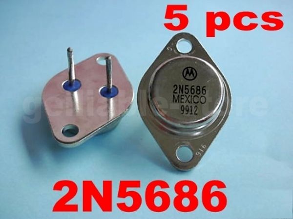 5 pcs Hight Power Transistor 2N5686 BY MOT TO-3 New