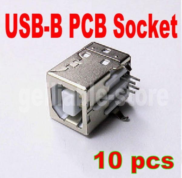 10 pcs USB Type-B Type Right Angle 4-pin Female Connector Jacks