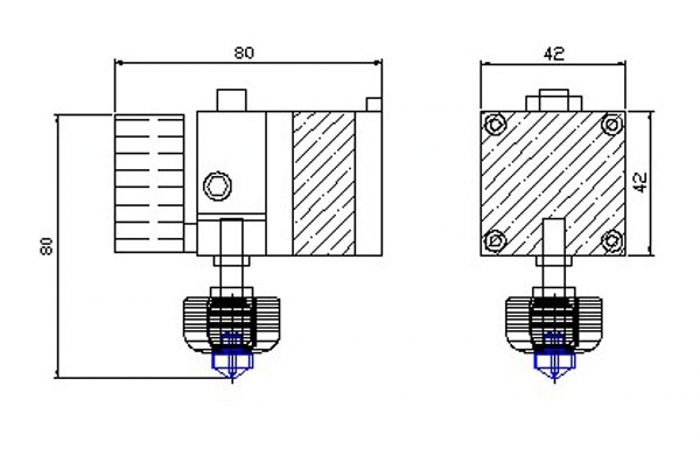 New 0.4mm Nozzle Extruder Print Head for 3D Printer Reprap Mende