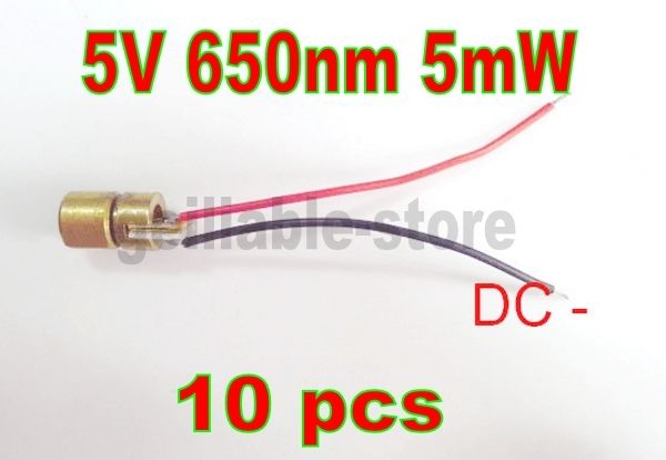 10 pcs Industrial Lab 650nm 5mW Laser Red Dot Module 5V New