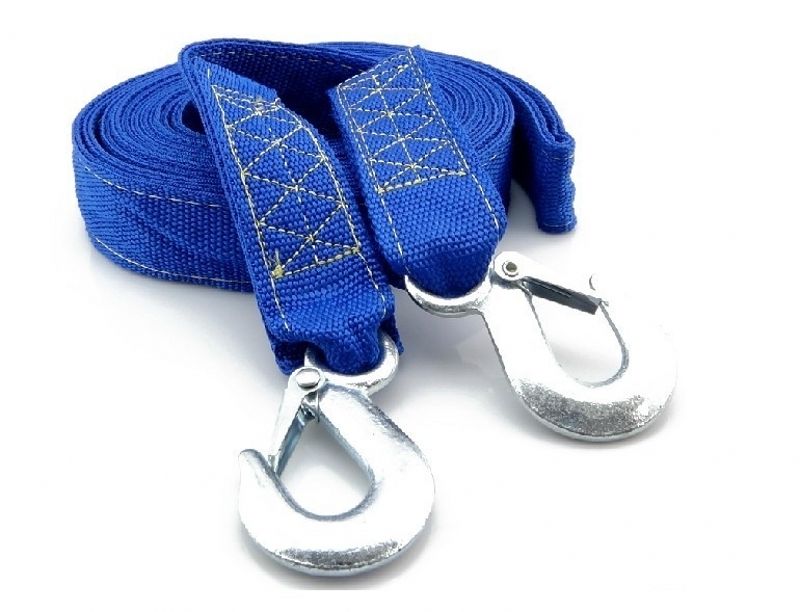 1.8 Inch x 15 Ft Polyester Tow Strap Rope 2 Hooks 12000 lb 4.5cm - Click Image to Close