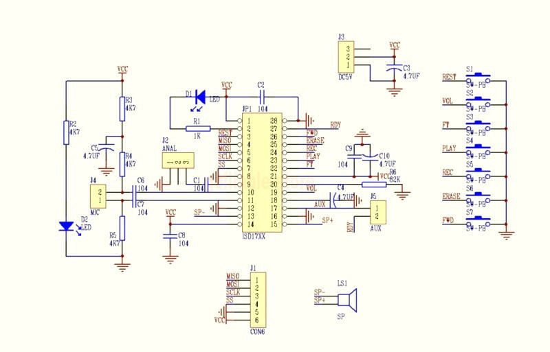 ISD1700 Series Voice Record Play ISD1760 Module For Arduino PIC