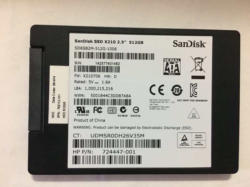 Sandisk/ X210 512G SSD - Click Image to Close